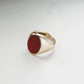 VINTAGE 9K GOLD CARNELIAN SIGNET PINKY RING