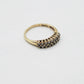 VINTAGE 9K GOLD DIAMOND ROW RING