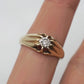VINTAGE 9K GOLD DIAMOND SET SIGNET RING