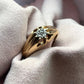 VINTAGE 9K GOLD DIAMOND SET SIGNET RING
