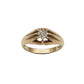 VINTAGE 9K GOLD DIAMOND SET SIGNET RING