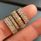 VINTAGE 9K GOLD DIAMOND DOUBLE ROW HALF ETERNITY RING