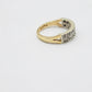 VINTAGE 9K GOLD DIAMOND DOUBLE ROW HALF ETERNITY RING