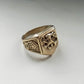 VINTAGE 9K GOLD ST. GEORGE & ROSE SIGNET PINKY RING
