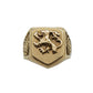 vintage 9k gold st George & rose shield signet ring.