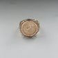 VINTAGE 9K GOLD ST GEORGE STONE SET RING