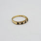 VINTAGE 9K GOLD SAPPHIRE & DIAMOND HALF ETERNITY RING