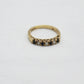 VINTAGE 9K GOLD SAPPHIRE & DIAMOND HALF ETERNITY RING