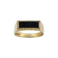 VINTAGE 9K GOLD ONYX TEXTURE BAND RING