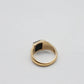 VINTAGE 9K GOLD ONYX RIDGE SIGNET RING