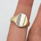 VINTAGE 9K GOLD OVAL PATTERNED SIGNET RING