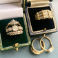 VINTAGE 9K GOLD DIAMOND ROW RING