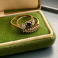 VINTAGE 9K GOLD DIAMOND ROW RING