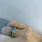 VINTAGE 9K GOLD DIAMOND ROW RING