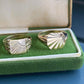 VINTAGE 9K SOLID GOLD DIAMOND FACETED SIGNET RING