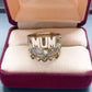 VINTAGE 9K GOLD DIAMOND BAMBOO RING