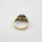 VINTAGE 9K GOLD DIAMOND & SAPPHIRE CLUSTER RING