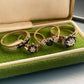 VINTAGE 9K GOLD DIAMOND & SAPPHIRE CLUSTER RING