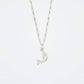 Vintage sterling silver dolphin on an open link chain necklace.
