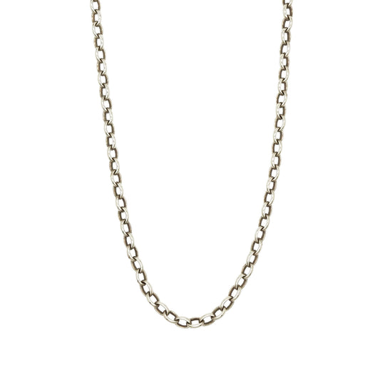 vintage sterling silver oval link belcher chain necklace.