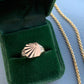 VINTAGE 9K SOLID GOLD DIAMOND FACETED SIGNET RING
