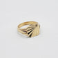 VINTAGE 9K SOLID GOLD DIAMOND FACETED SIGNET RING